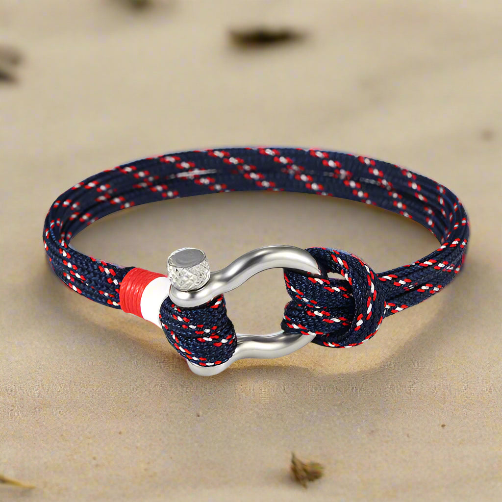 The Coastal Tide & Steel Men's Rope Bracelet