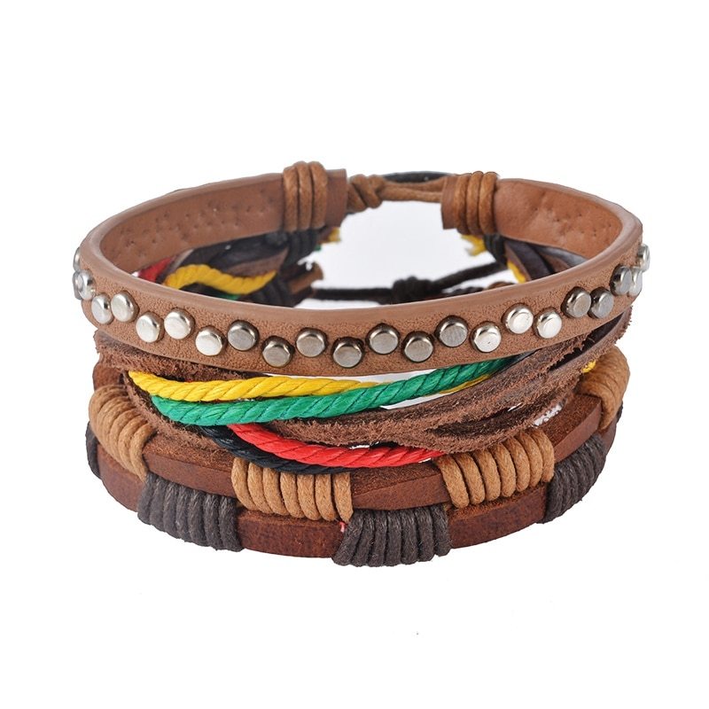 The Storyteller Vintage Leather-Bead Bracelet