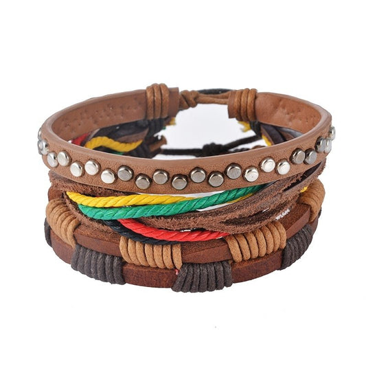 The Storyteller Vintage Leather-Bead Bracelet