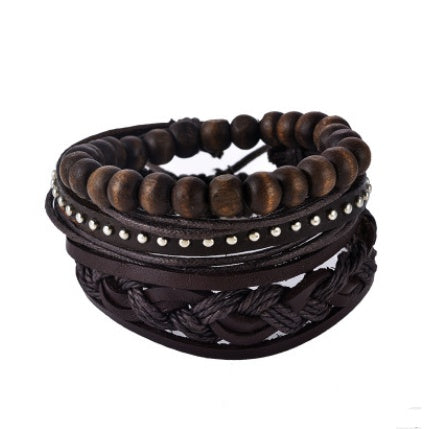 The Storyteller Vintage Leather-Bead Bracelet
