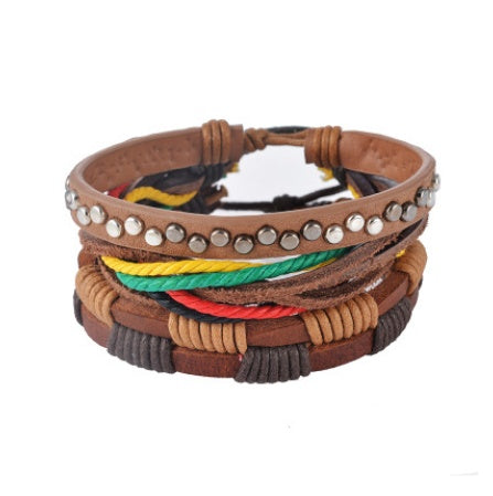 The Storyteller Vintage Leather-Bead Bracelet