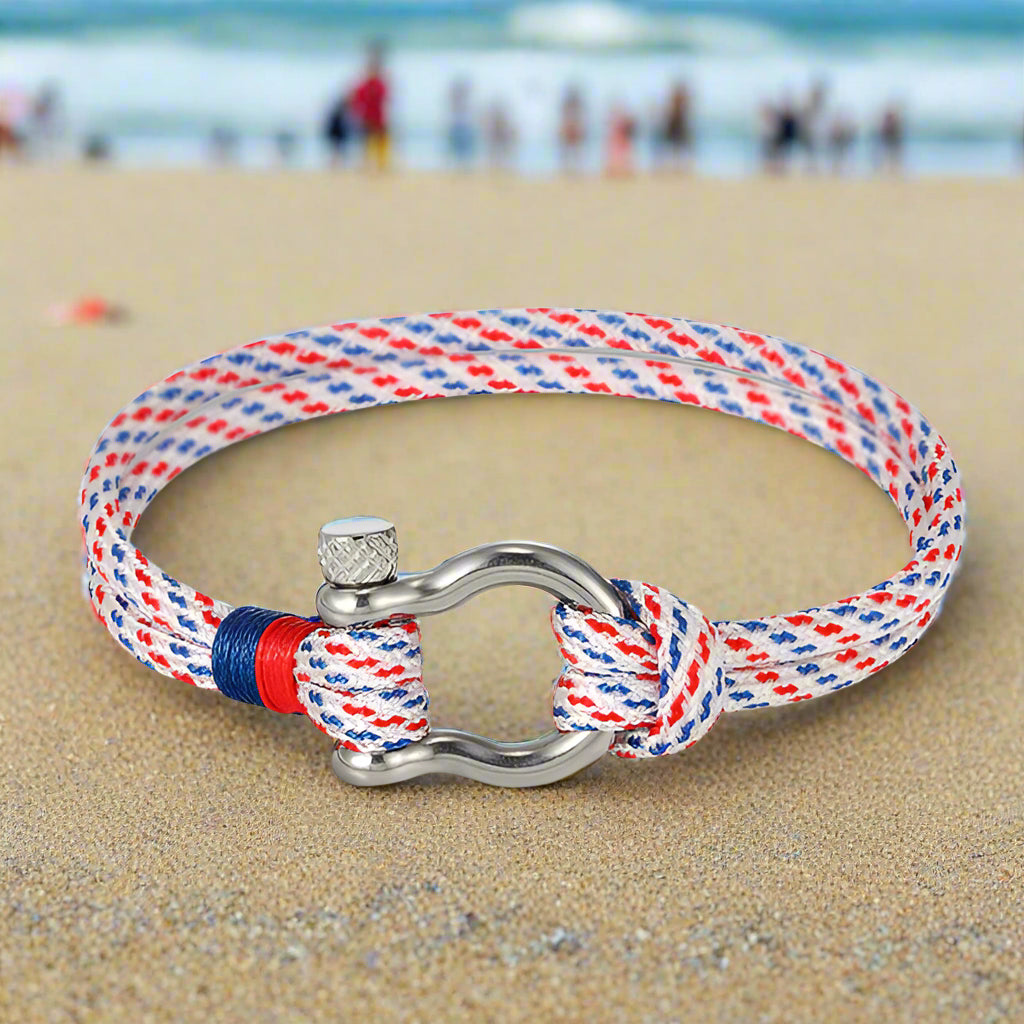 The Coastal Tide & Steel Men's Rope Bracelet