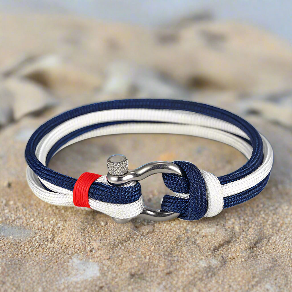 The Coastal Tide & Steel Men's Rope Bracelet