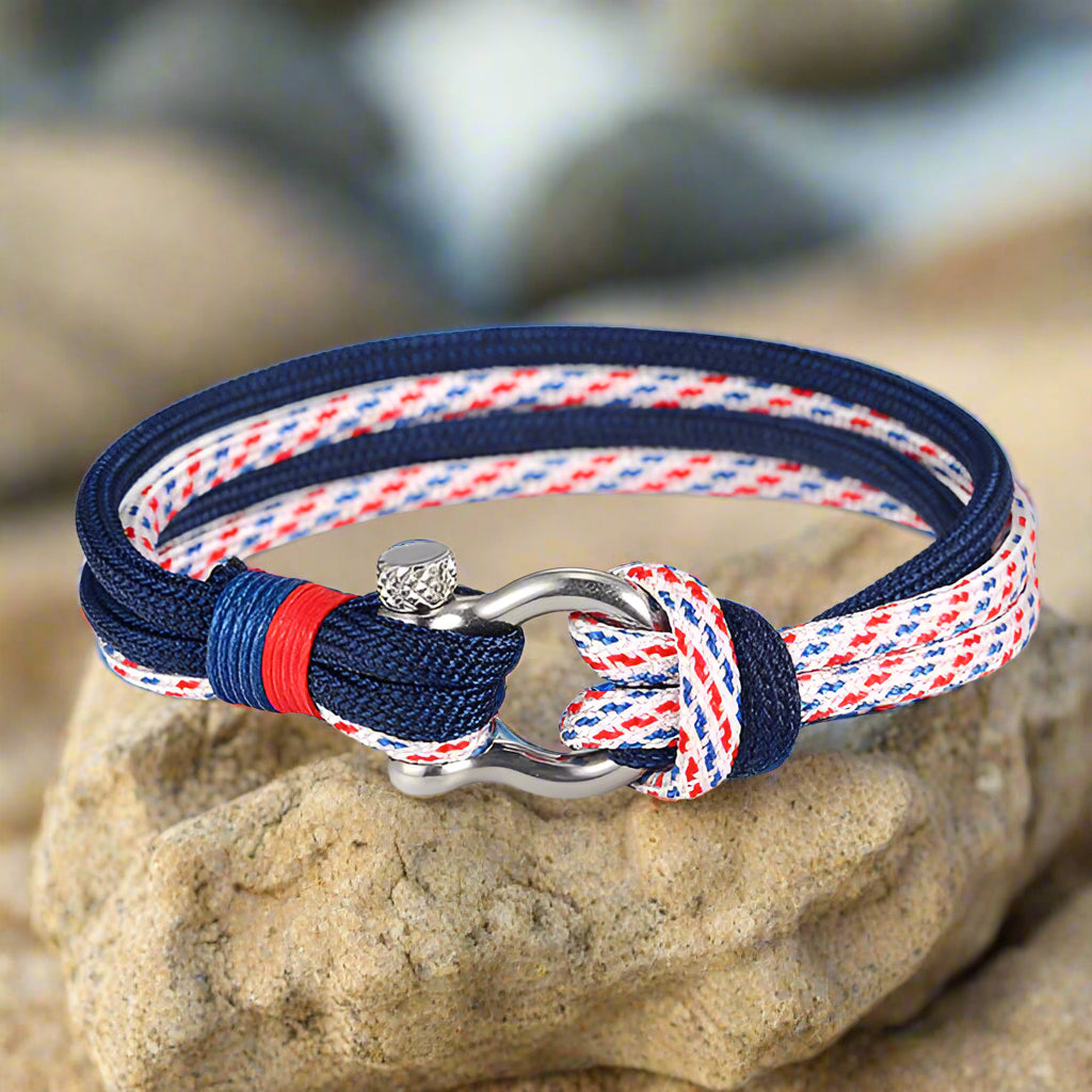 The Coastal Tide & Steel Men's Rope Bracelet