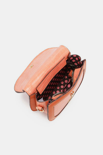 Nicole Lee Croc Embossed Crossbody Bag