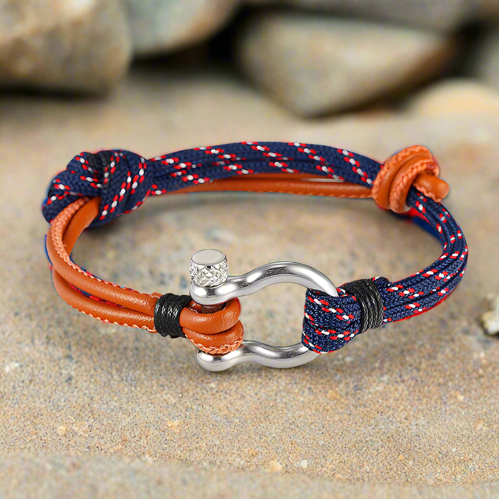 The Coastal Tide & Steel Men's Rope Bracelet