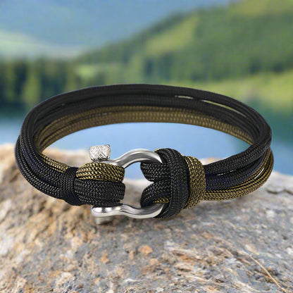 The Coastal Tide & Steel Men's Rope Bracelet