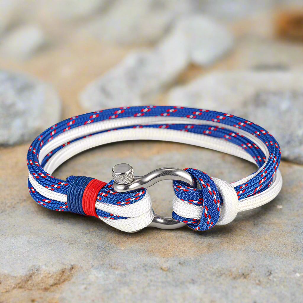 The Coastal Tide & Steel Men's Rope Bracelet
