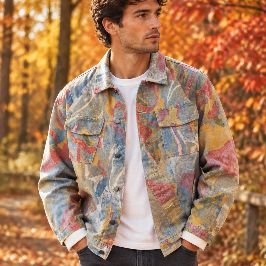 The Ghost Shadow Graffiti Denim Jacket