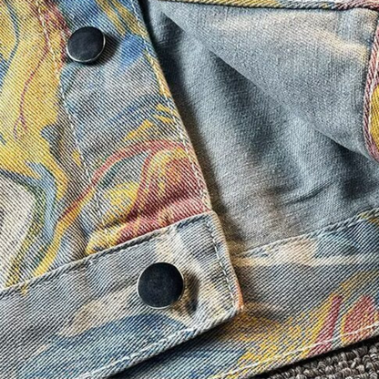 The Ghost Shadow Graffiti Denim Jacket