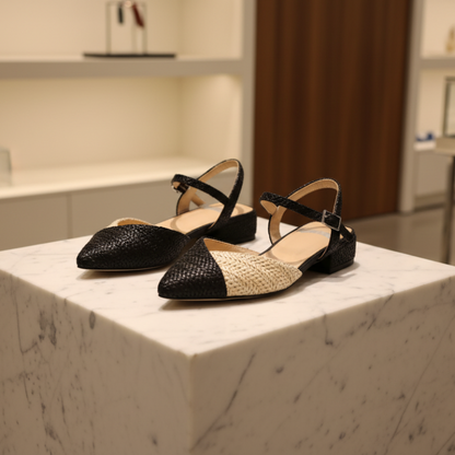 Kinjay Slingback Raffia Sandals