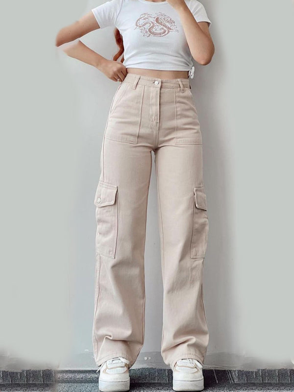LUNA MID-RISE CARGO PANTS