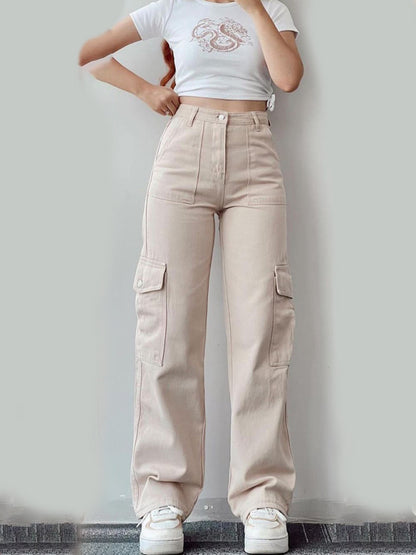 LUNA MID-RISE CARGO PANTS