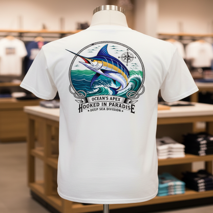 HOOKED IN PARADISE MARLIN TEE