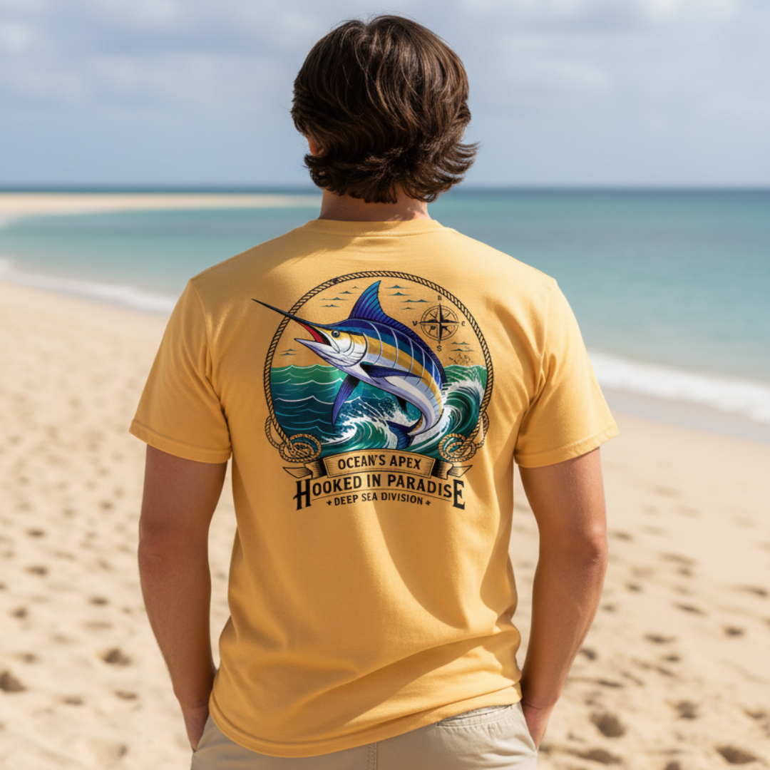 HOOKED IN PARADISE MARLIN TEE
