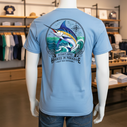 HOOKED IN PARADISE MARLIN TEE