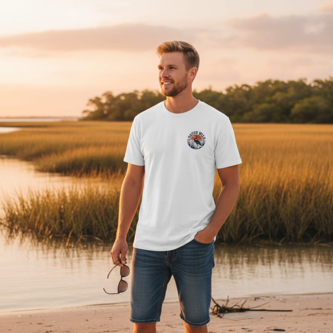 BAYOU WILD RED FISH COASTAL GEAR TEE