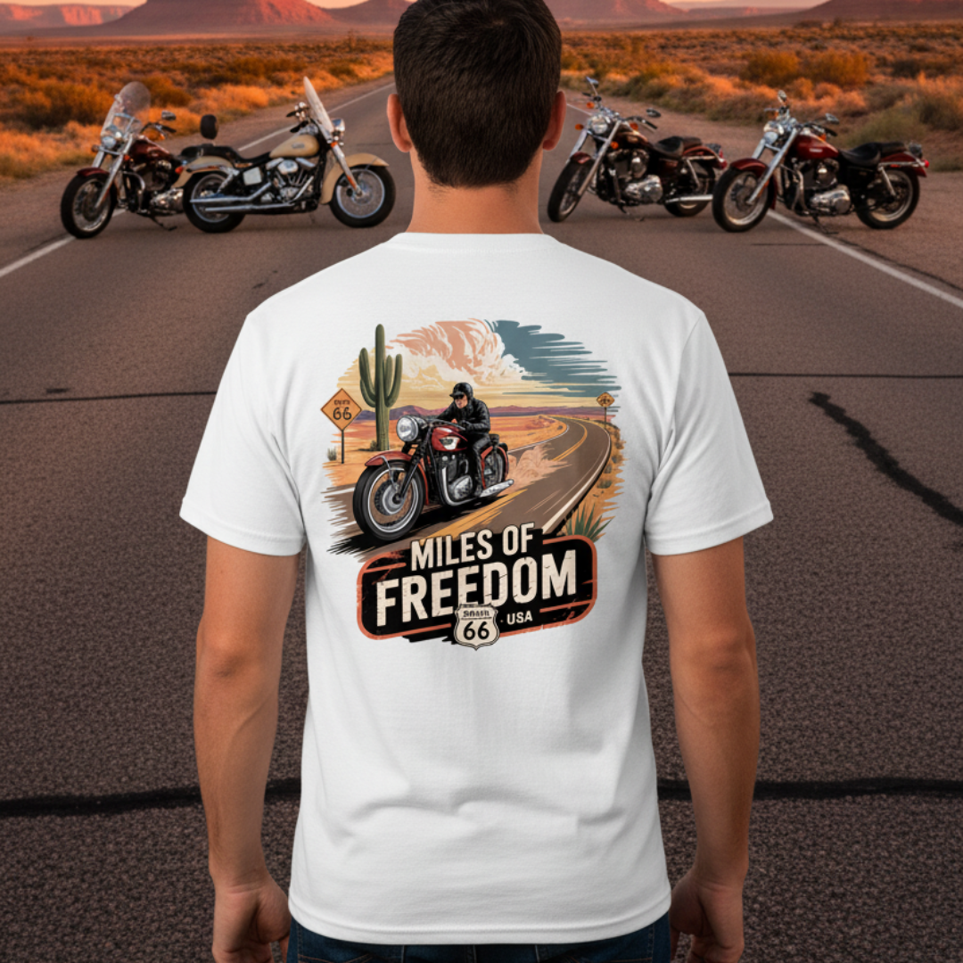 ROUTE 66 MILES OF FREEDOM TEE